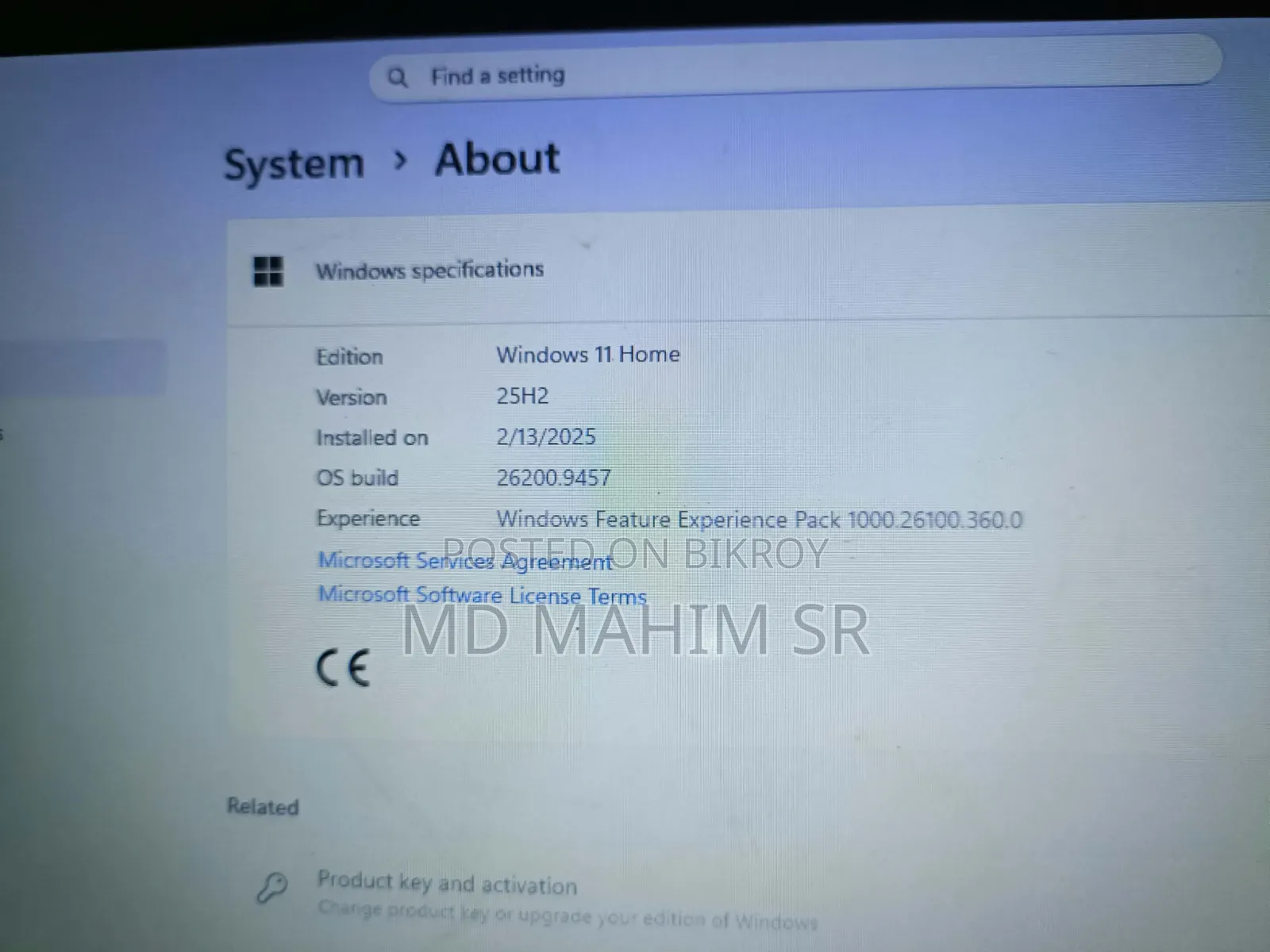 ল্যাপটপ ৮জিবি ইন্টেল কোর আই৩ এইচবিবি+এসএসডি ১টি