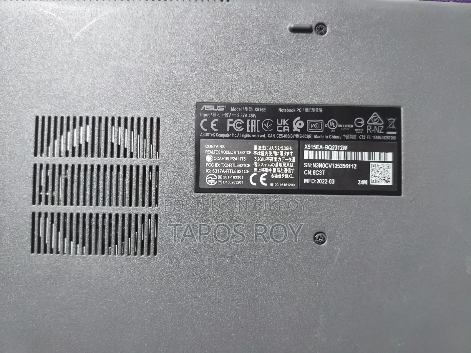 Laptop Asus 8GB Intel Core i5 SSD 1TB