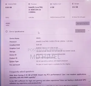 আই৫ ৪র্থ প্রজন্ম সিপিইউ মাদারবোর্ড র‍্যাম