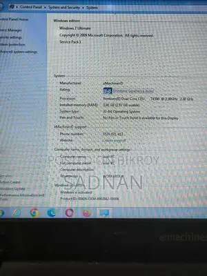 Laptop eMachines 3GB Intel Pentium SSD 256GB