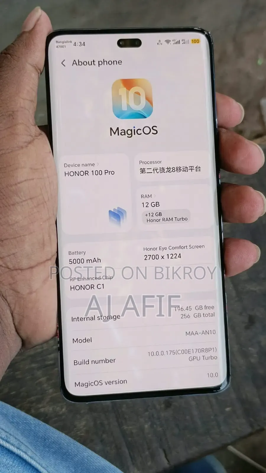 Honor 100 Pro 256 GB Black