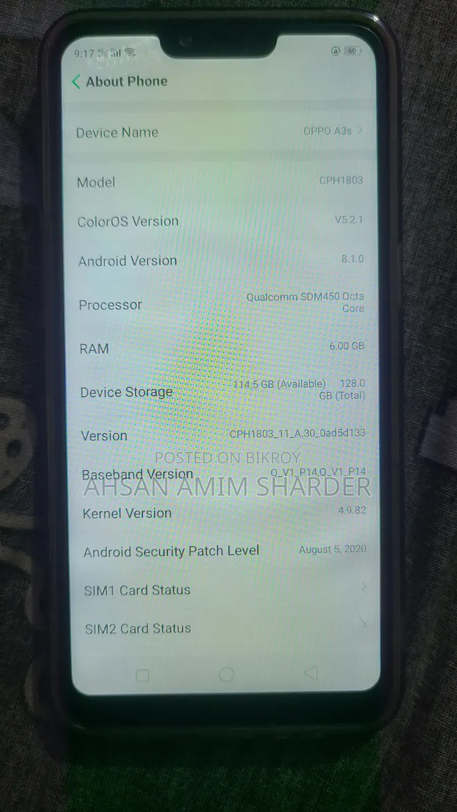 Oppo A3s 64 GB Blue