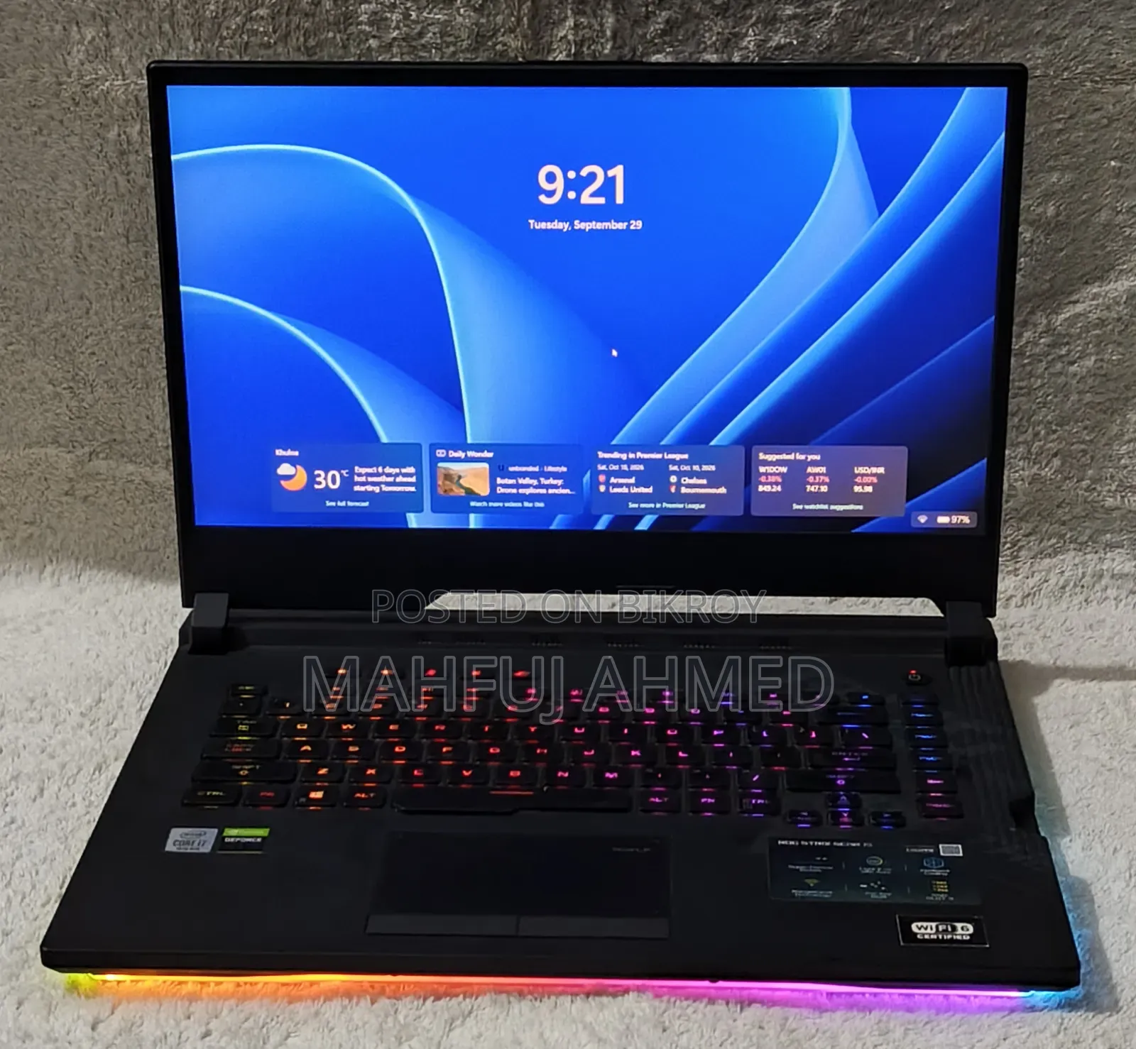 Laptop Asus ROG Strix G15 32GB AMD Ryzen 7 SSHD (Hybrid) 1T