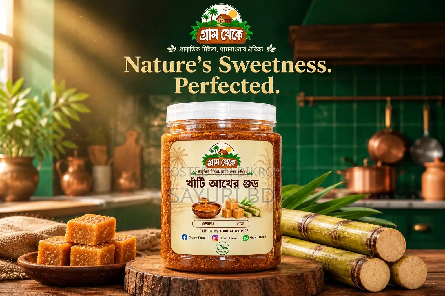 গ্রাম থেকে — খাঁটি আখের গুড়