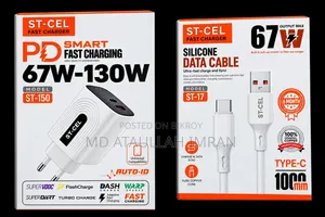 a-Tach 67w-130w PD Fast Charger With Cable - Brand New