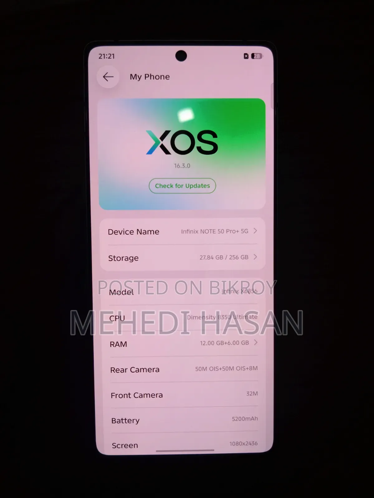 Infinix Note 50 Pro+ 256 GB Silver