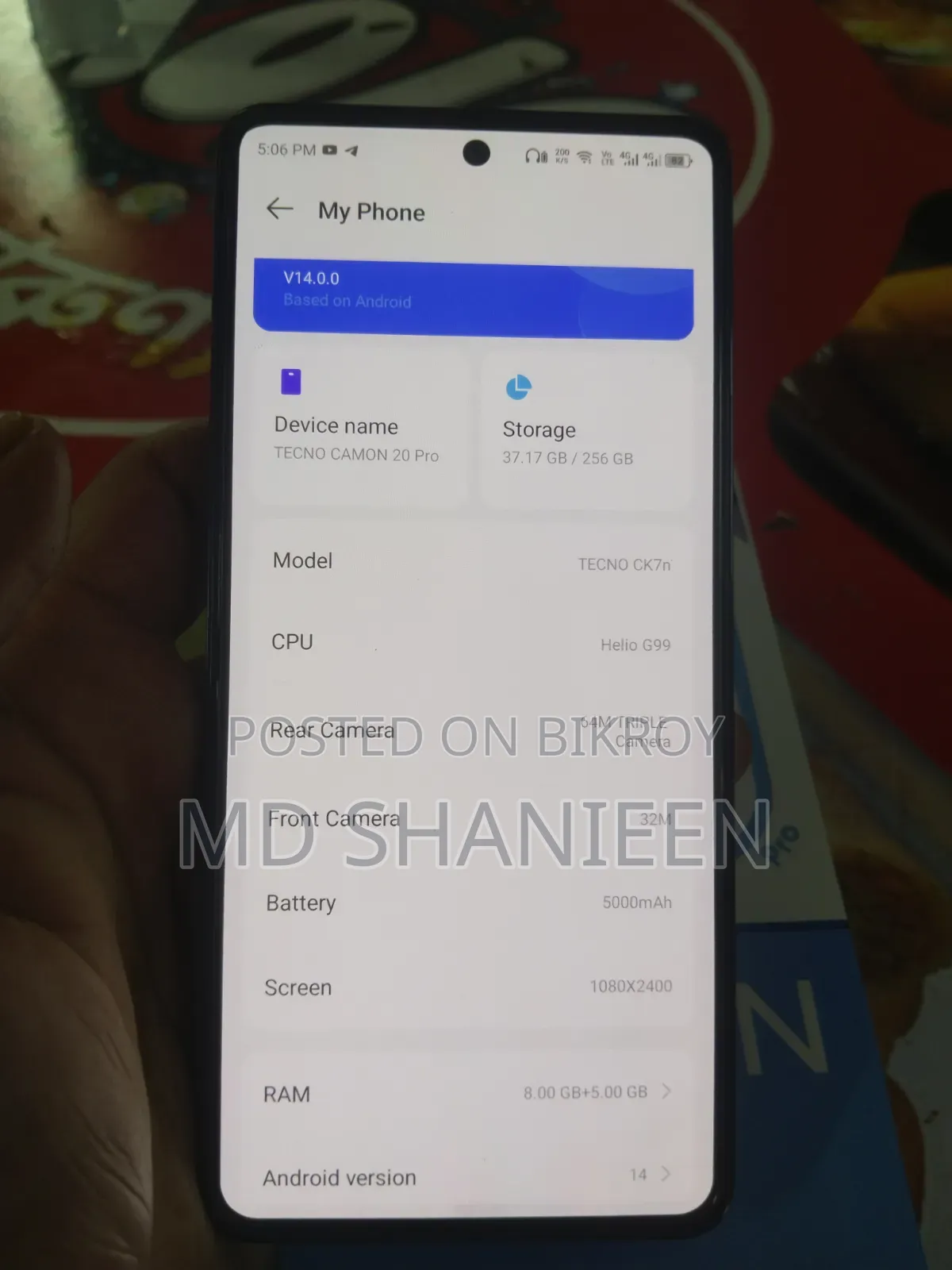 Tecno Camon 20 Pro 256 GB Black