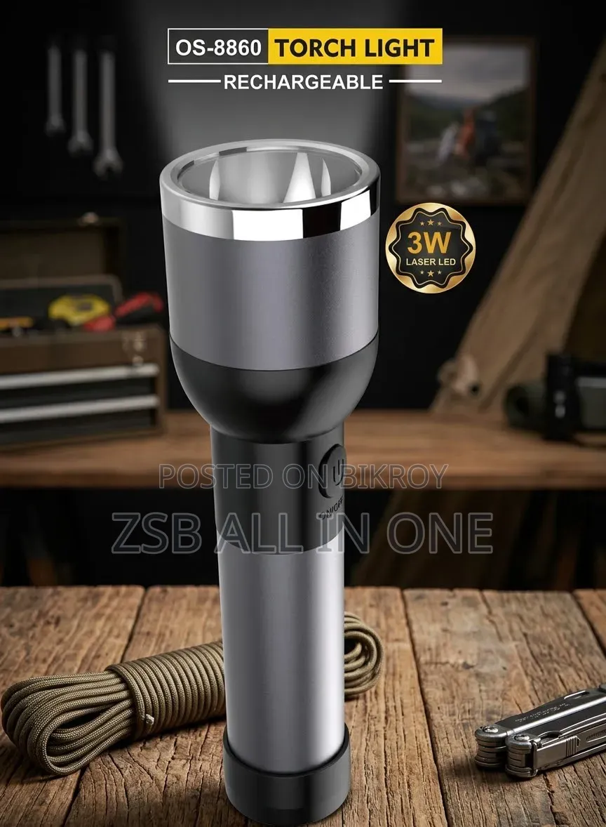 One Stars Torch Light Os-8860 Rechargeable Voltage : 100v to 250 V