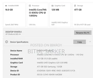 Laptop HP EliteBook 840 G6 16GB Intel Core i5 SSD 512GB