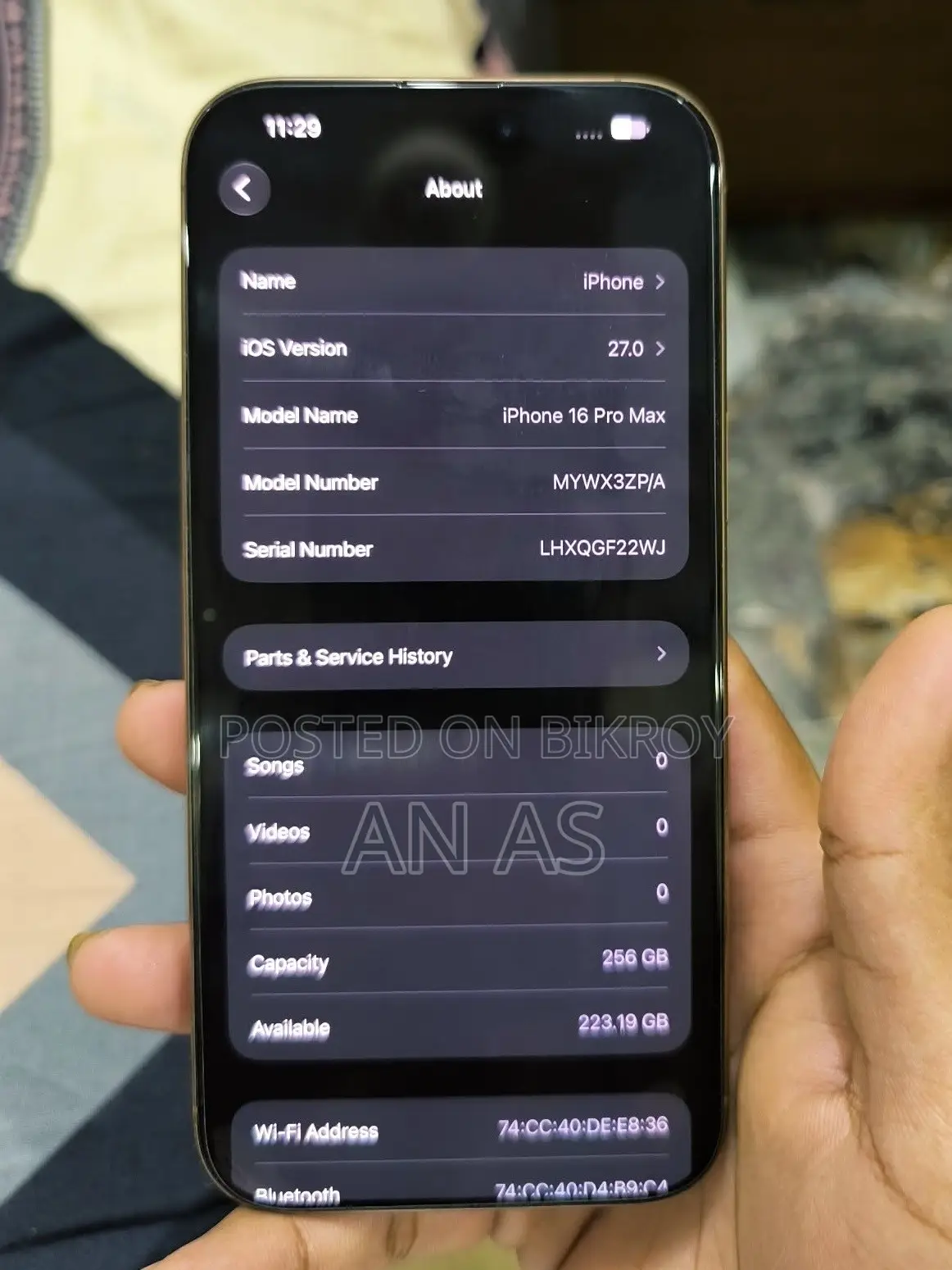 Apple iPhone 16 Pro Max 256 GB হোয়াইট