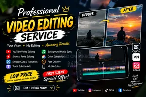 Professional Video Editing Service (Mobile Editor) - Fast Delivery