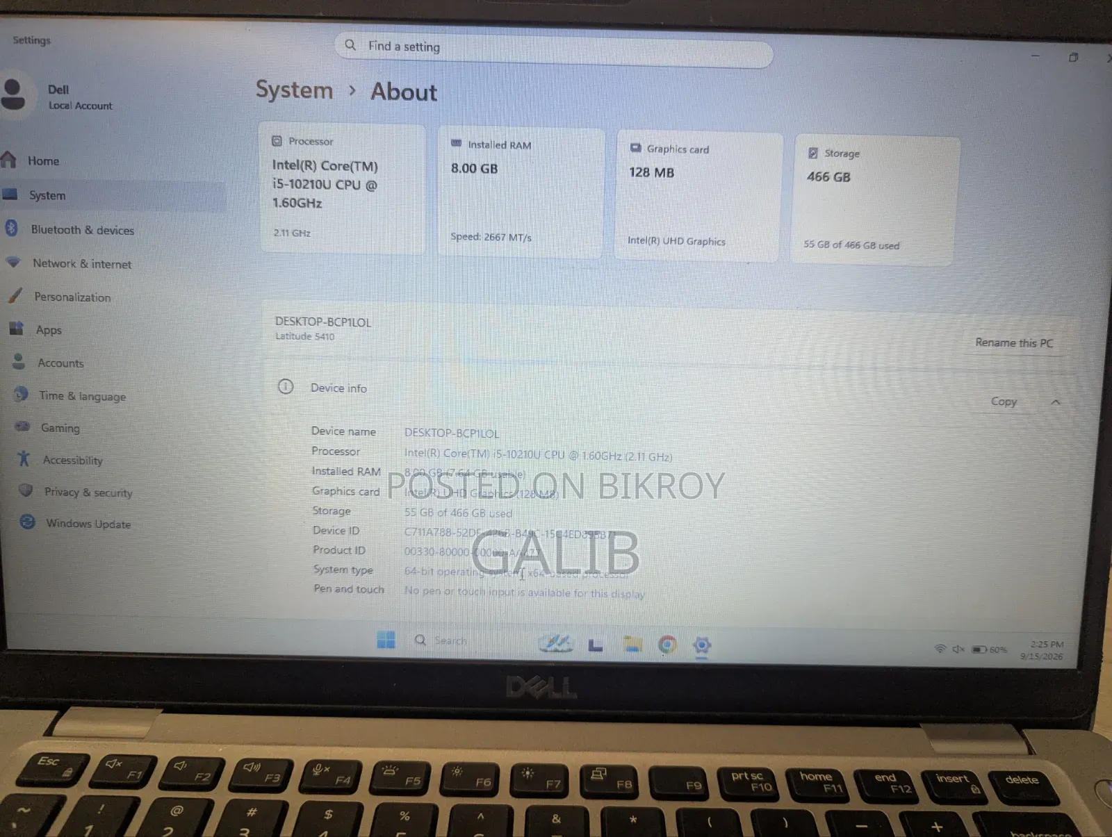 Laptop Dell Inspiron 14 8GB Intel Core i5 SSD 500GB