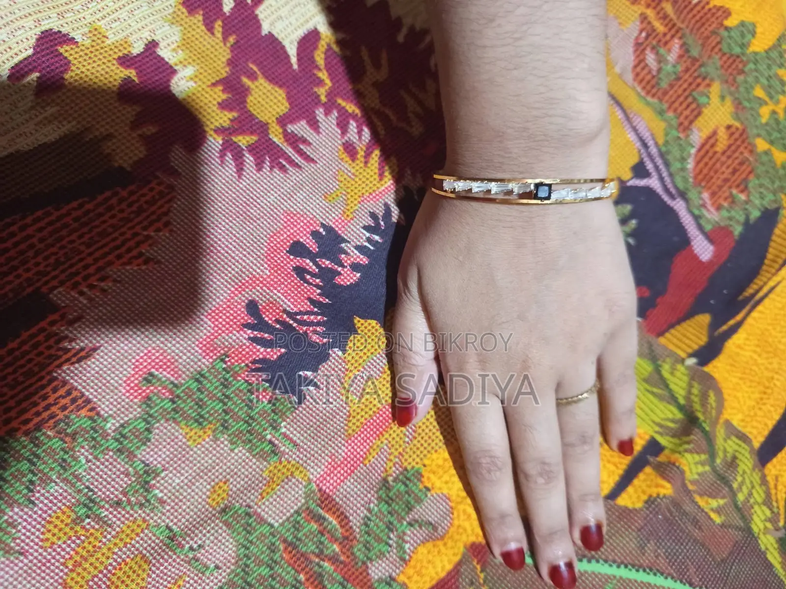 Gold Plated American Diamond Churi Color: Golden
