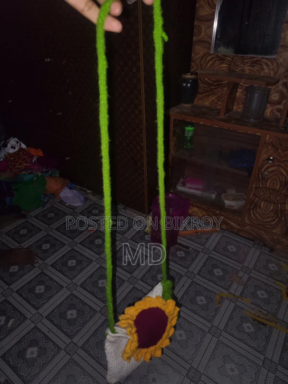 Attractive Handmade Crochet Sunflower Shoulder Bag (Handmade Crochet Bag)