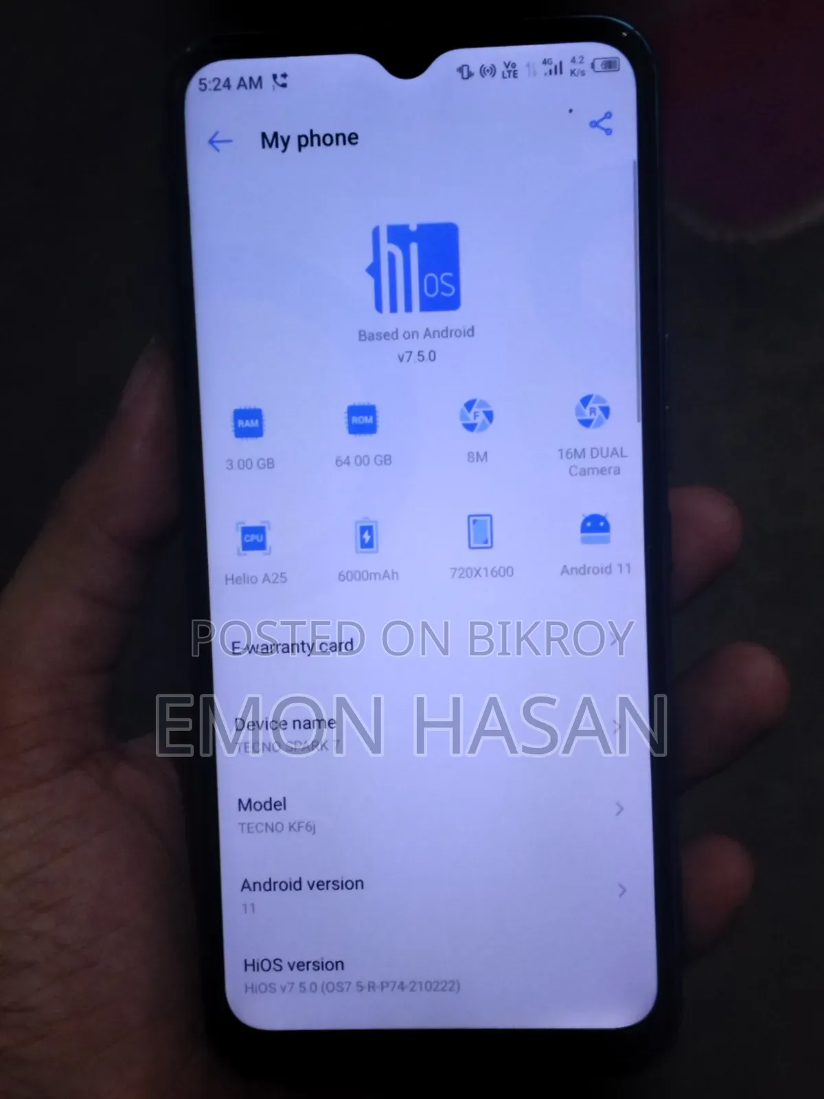 Tecno Spark 7 64 GB Blue