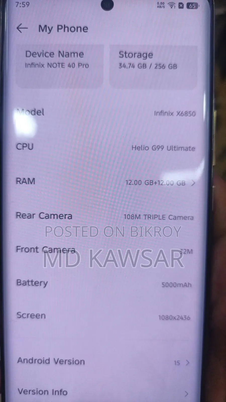 Infinix Note 40 Pro 256 GB Yellow