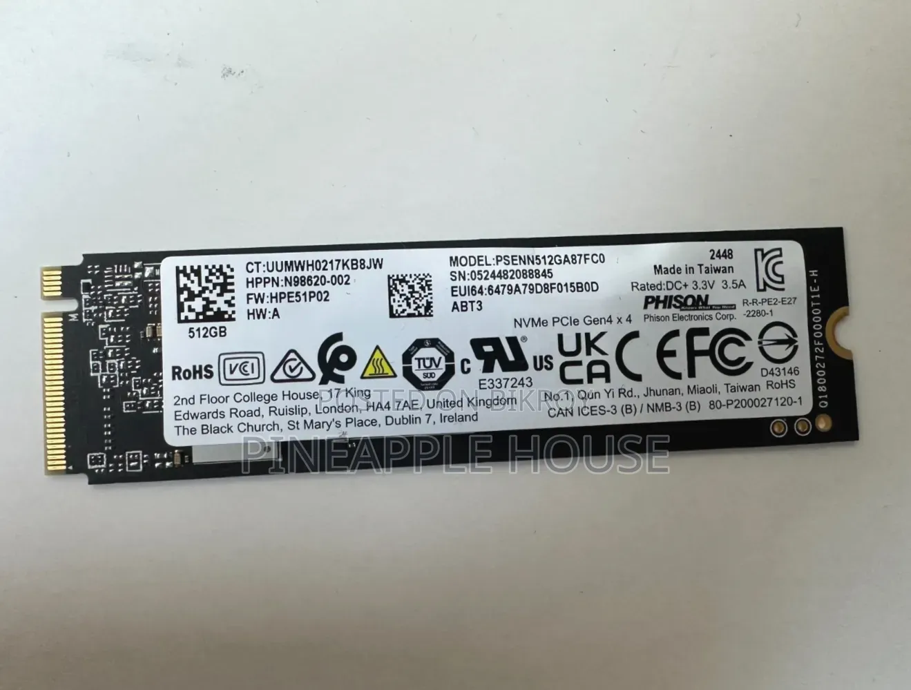 Phison PCIe Nvme Gen 4×4 512GB SSD