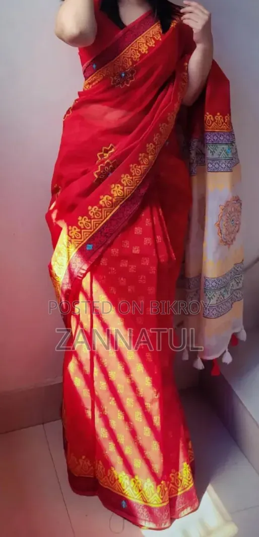 Halfsilk Block Print Sharee