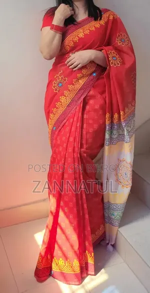 Halfsilk Block Print Sharee