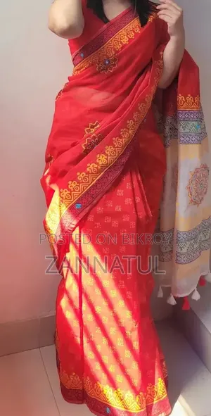 Halfsilk Block Print Sharee