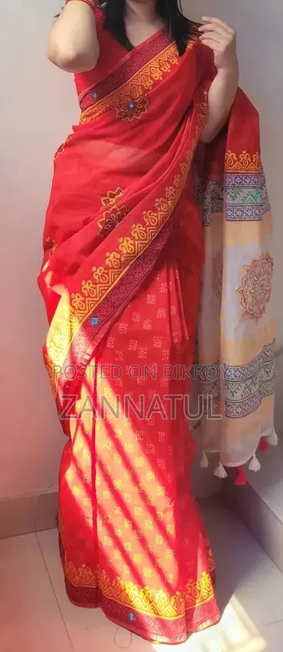 Halfsilk Block Print Sharee