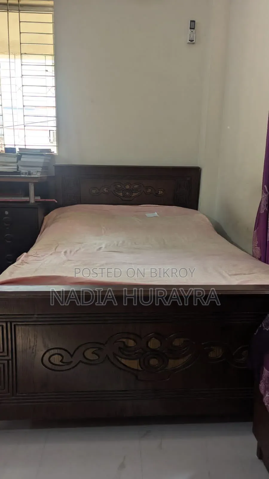 Broken Bed for Sale, with Mattress and Quilt.