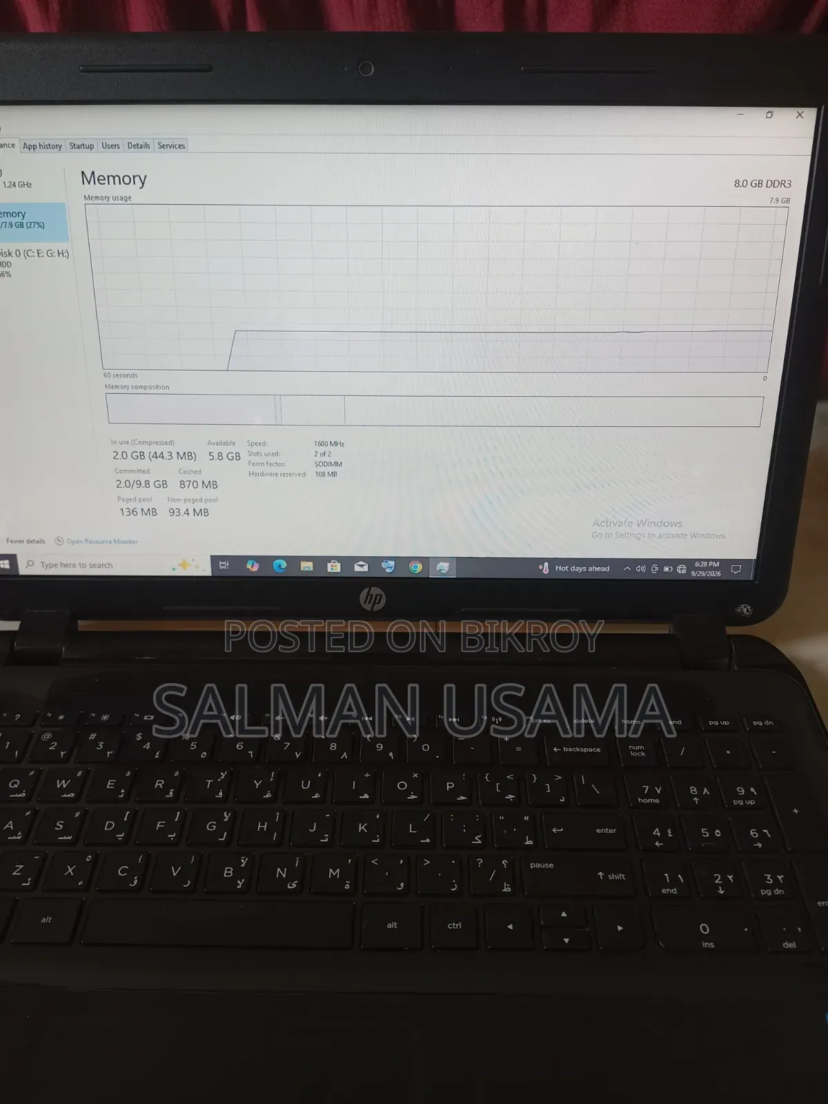 Laptop HP Pavilion G7 8GB Intel Core i5 HDD+SSD 1T