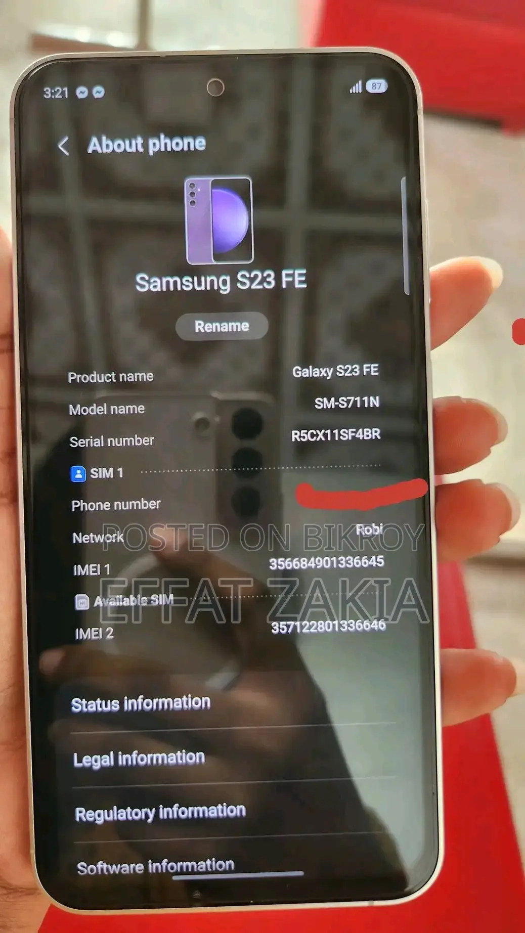 Samsung Galaxy S23 FE 256 GB Purple