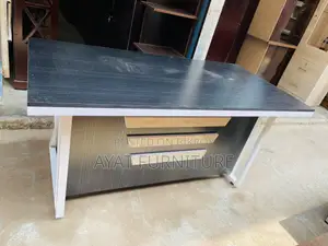 L Table Made with MS Legs and Melamine Board