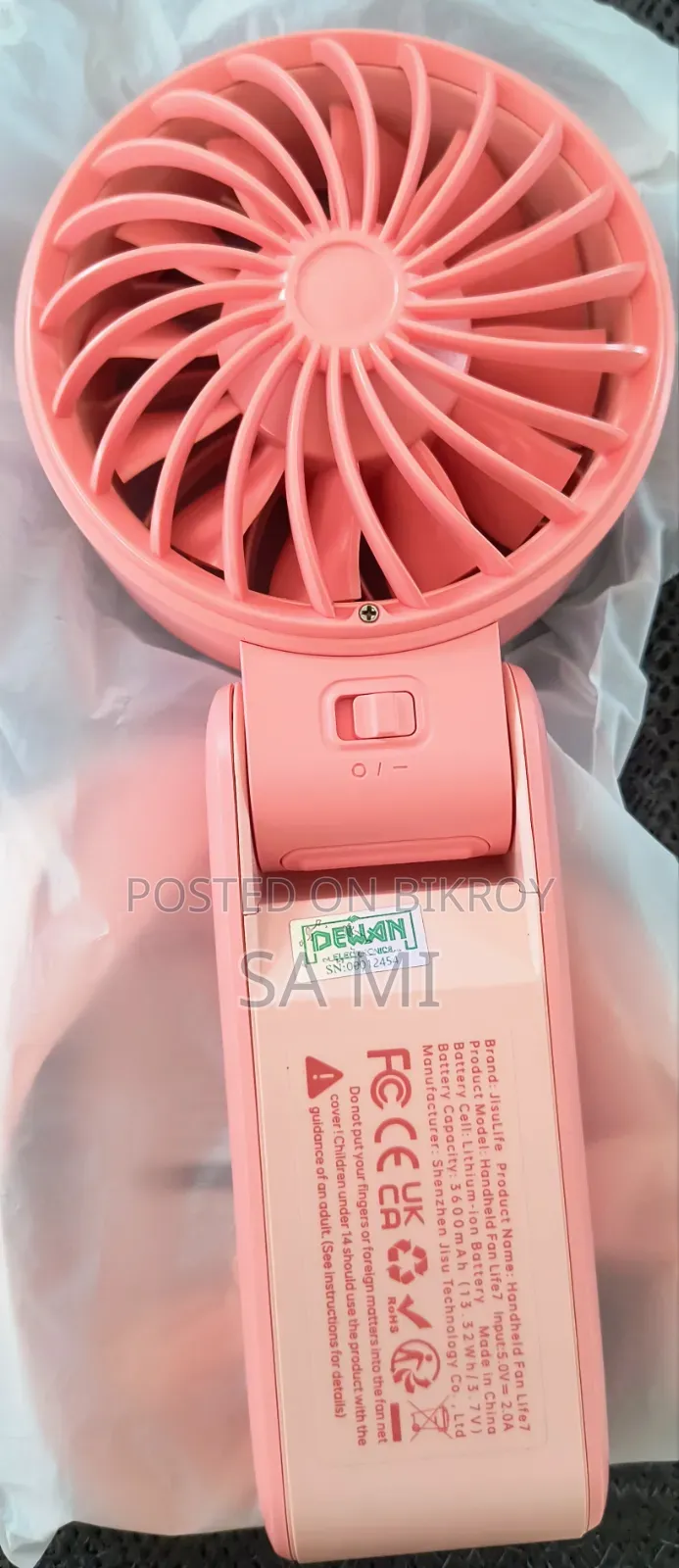 Jisulife হ্যান্ড হেল্ড ফ্যান লাইফ ৭