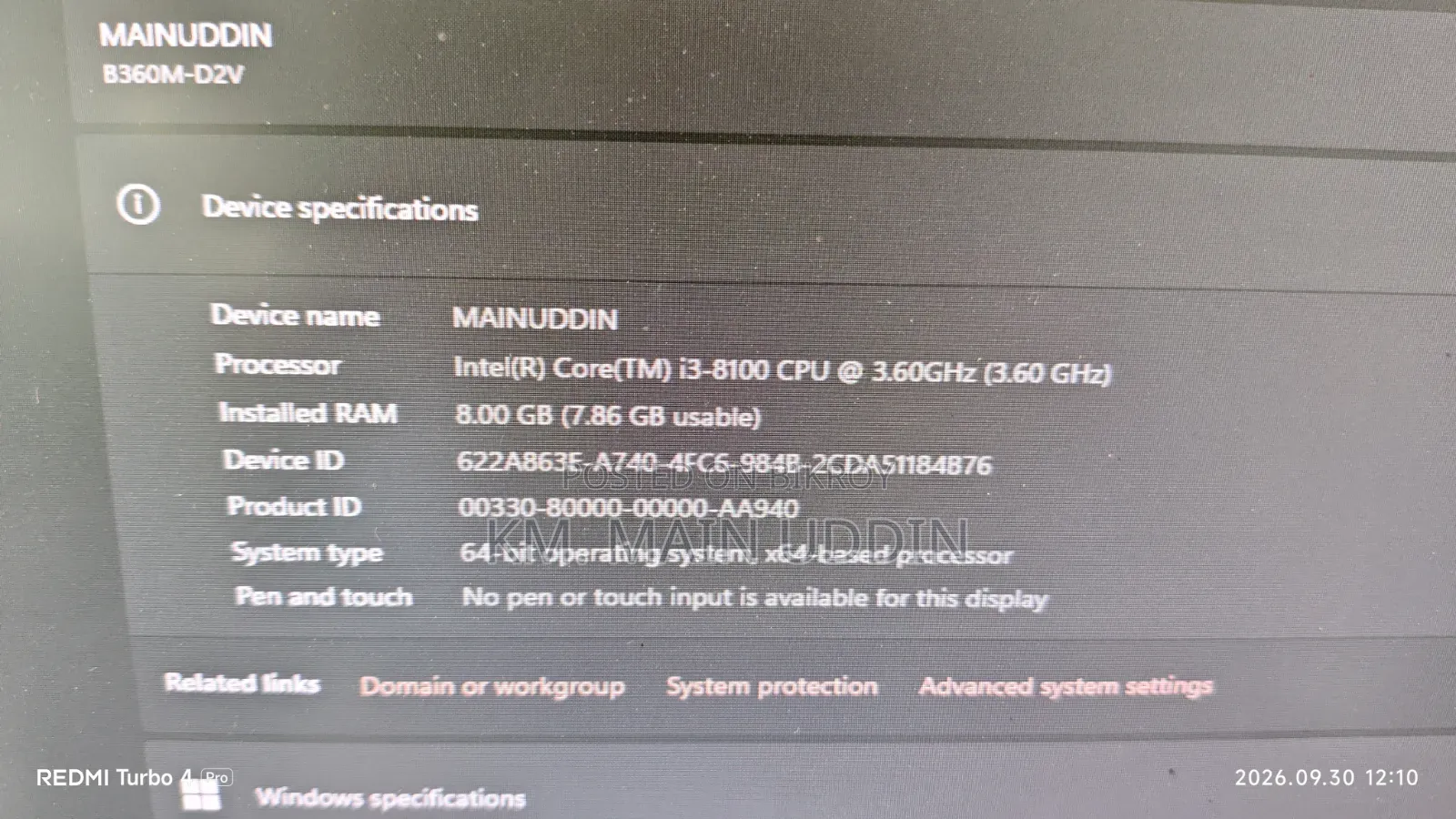 Desktop Computer Gigabyte 8GB Intel Core i3 SSD 128GB