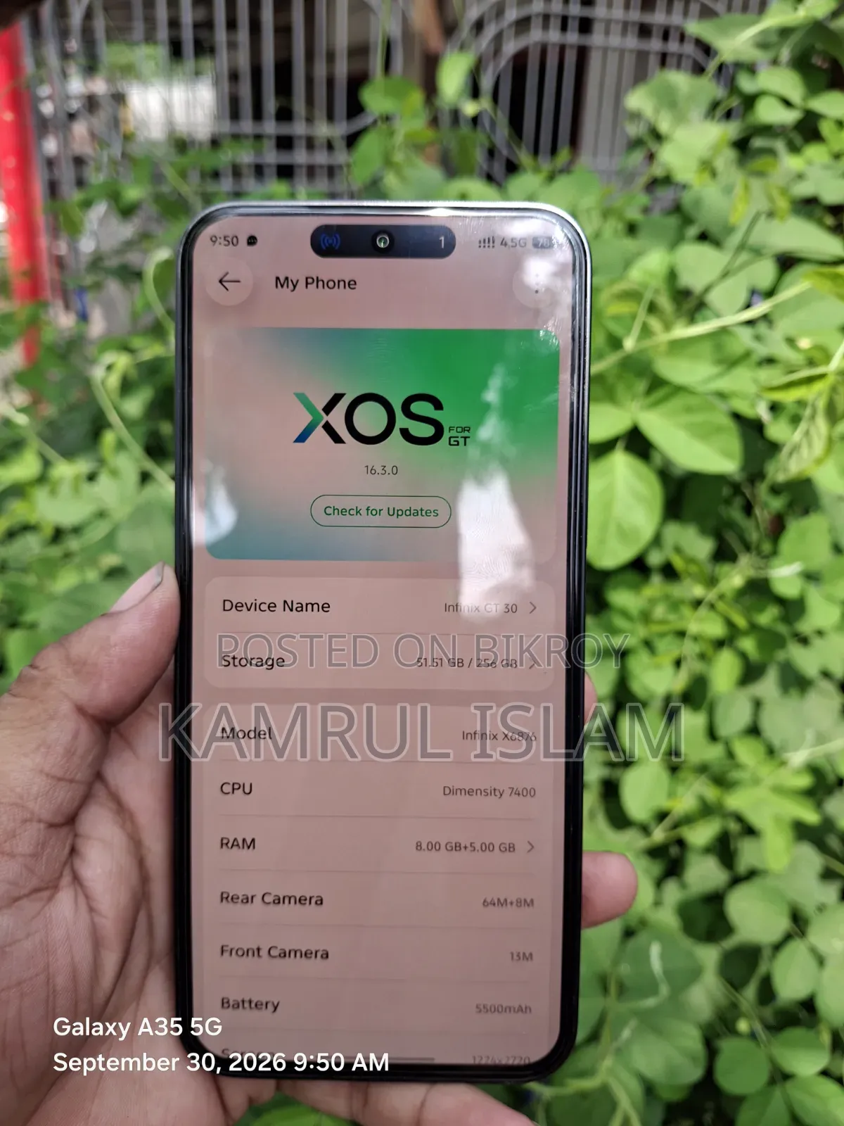 নতুন ইনফিনিক্স জিটি ৩০ প্রো ৫জি ২৫৬ জিবি গ্রে