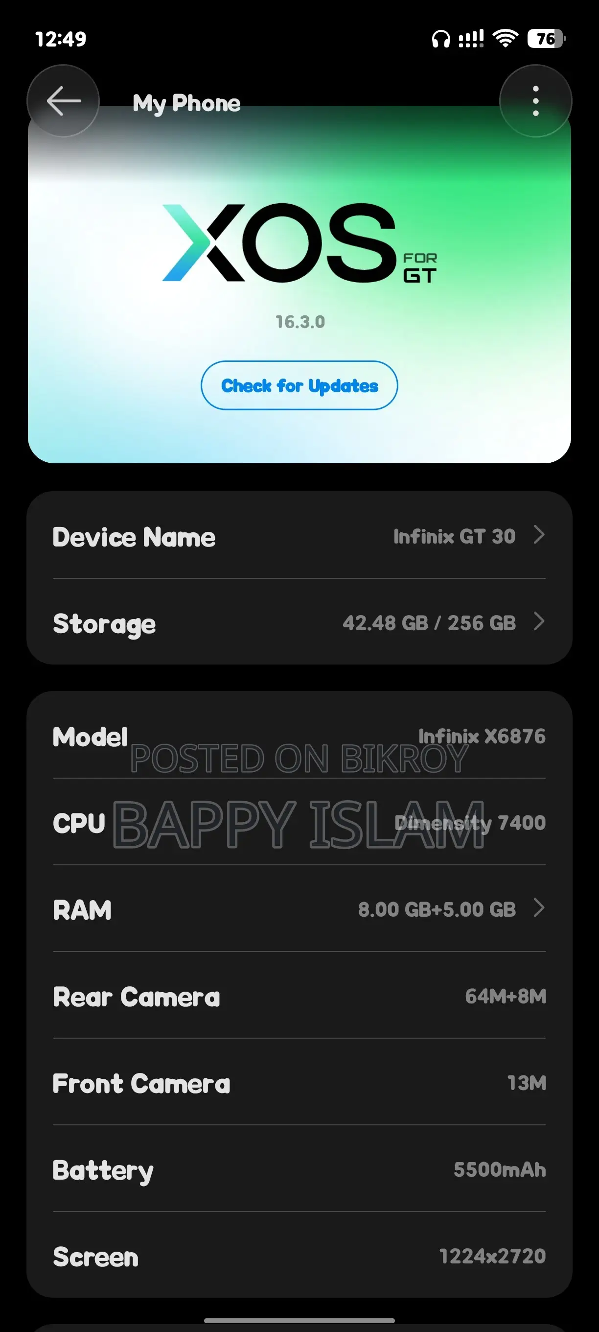 Infinix GT 30 5G 256 GB Silver