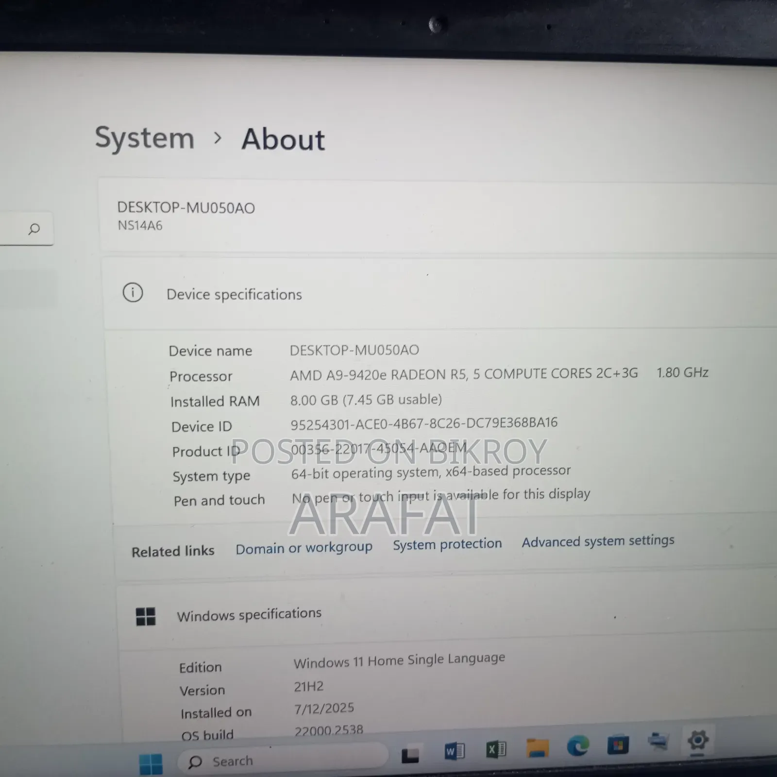 Laptop Avita Pura AMD 14 8GB SSD 256GB