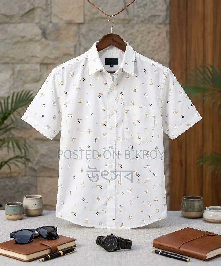 Print Shirt Cotton Half Sleeve for Men's