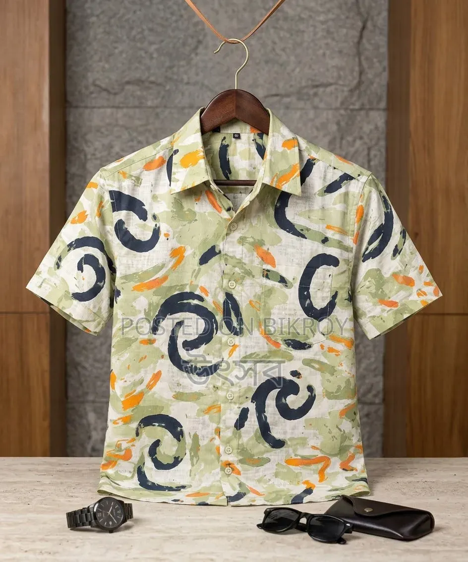 Print Shirt Cotton Half Sleeve for Men's