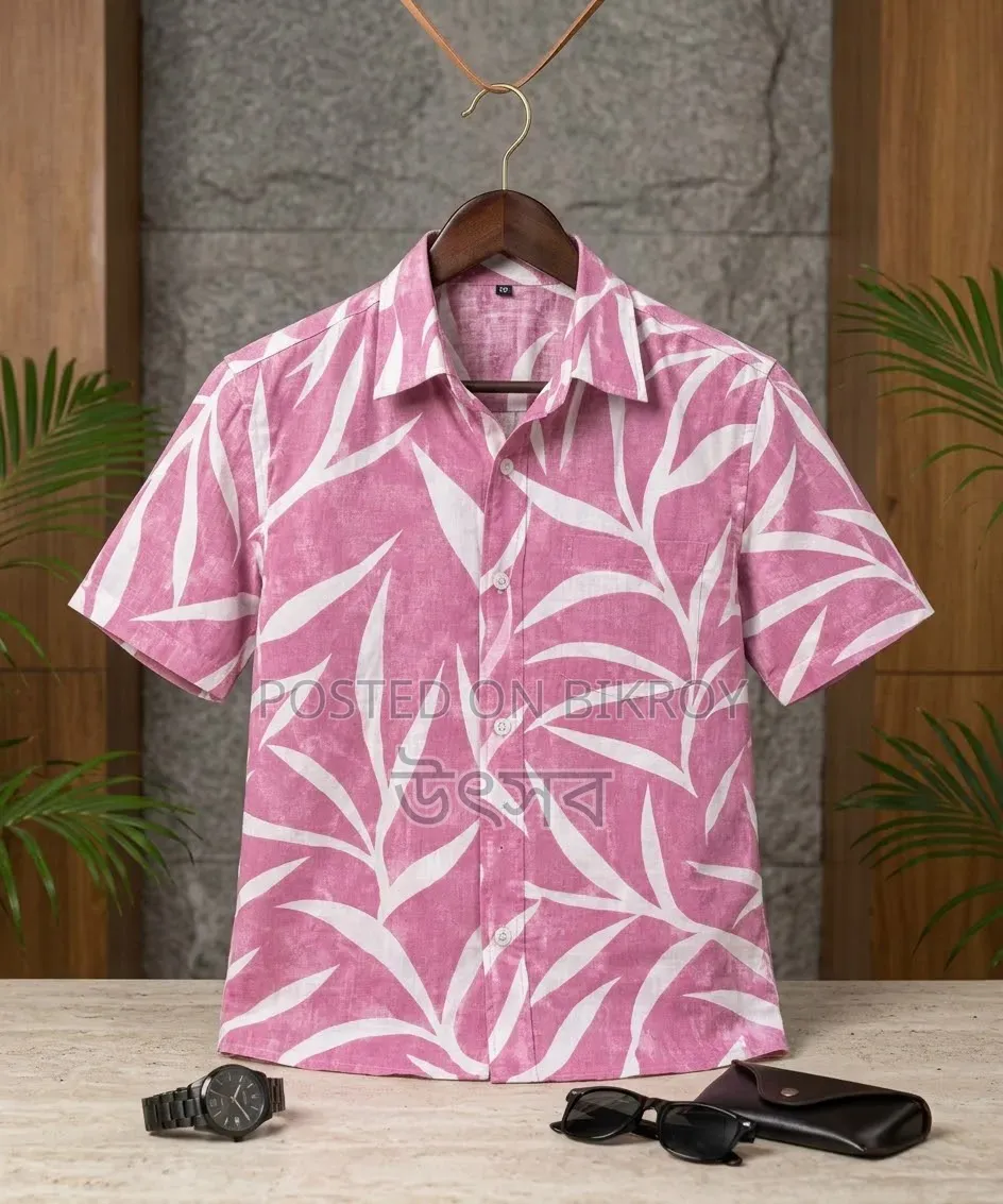 Print Shirt Cotton Half Sleeve for Men's