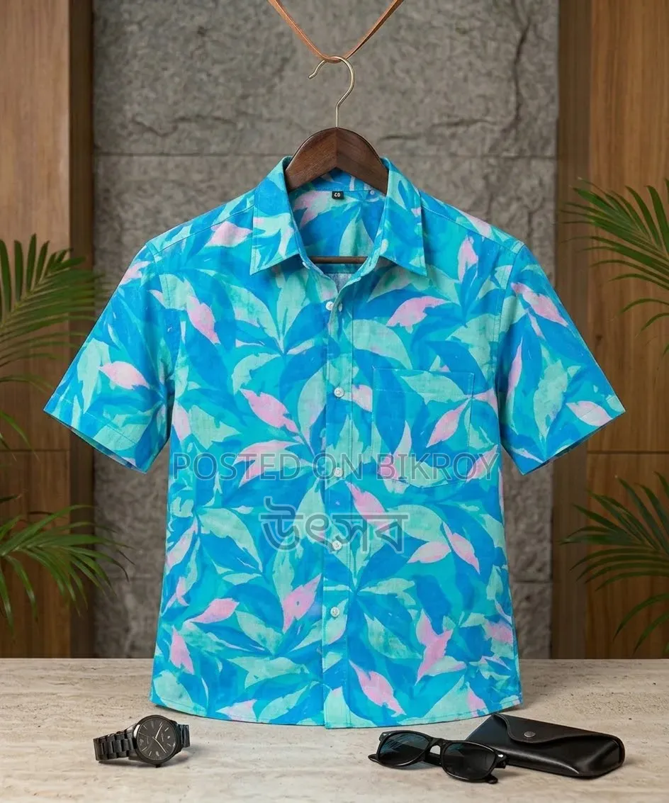 Print Shirt Cotton Half Sleeve for Men's