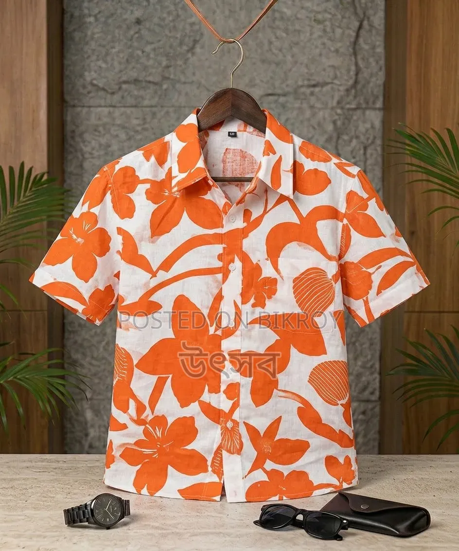 Print Shirt Cotton Half Sleeve for Men's