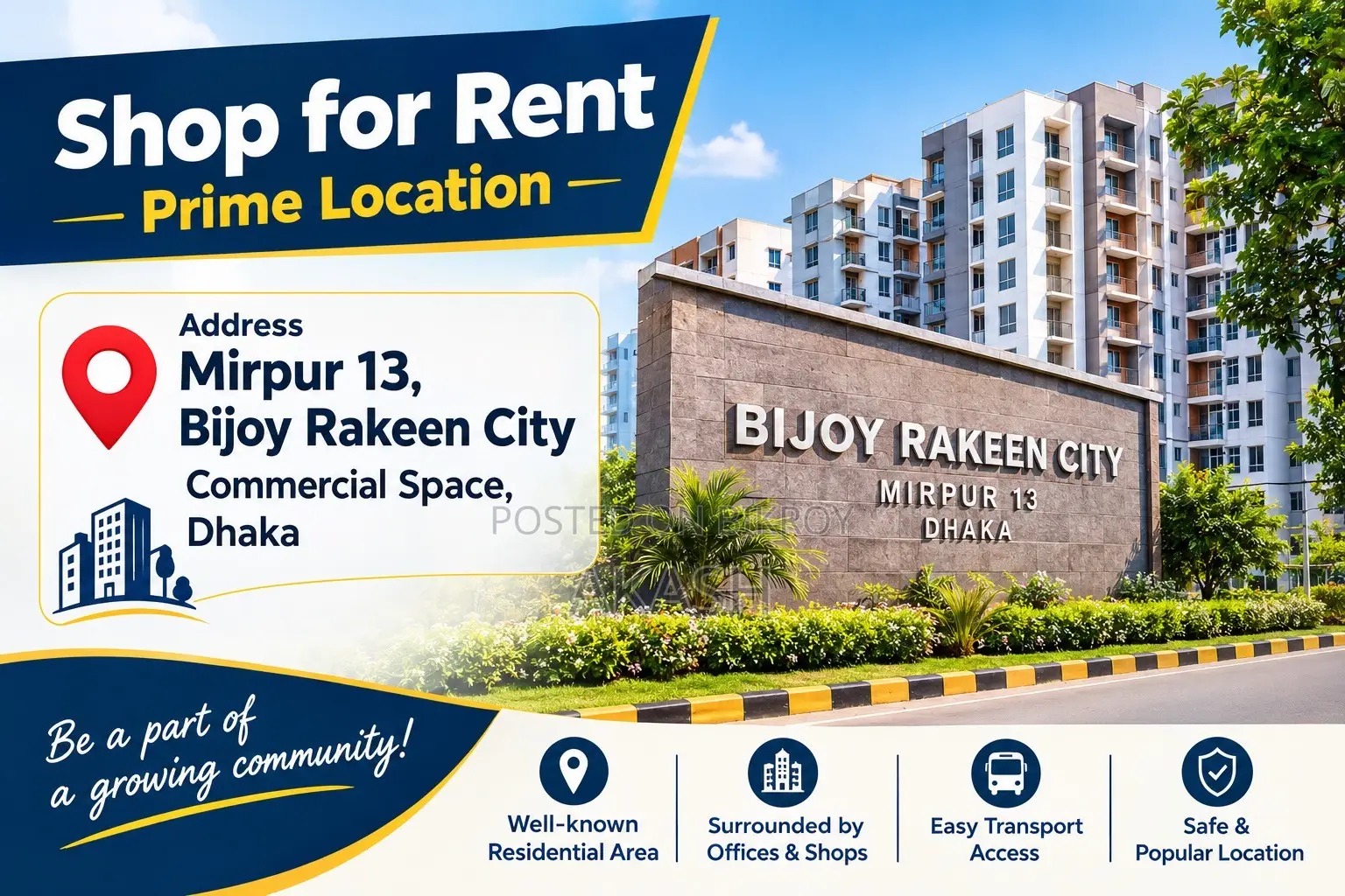 270 square feet shop in Mirpur 13 Rakin Commercial Space