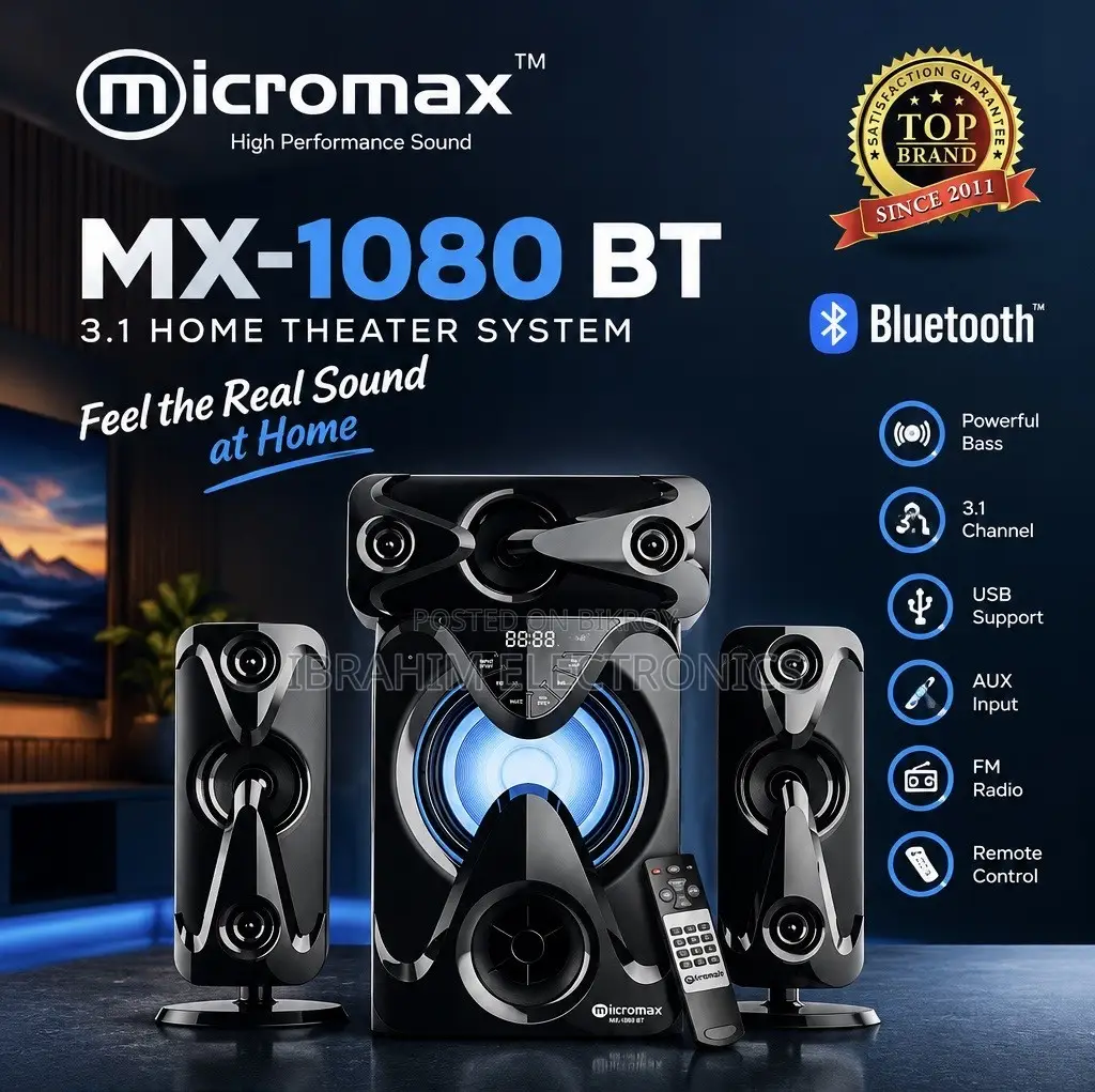 Micromax MX-1080 BT 3.1 Channel Home Theater Bluetooth Speaker System