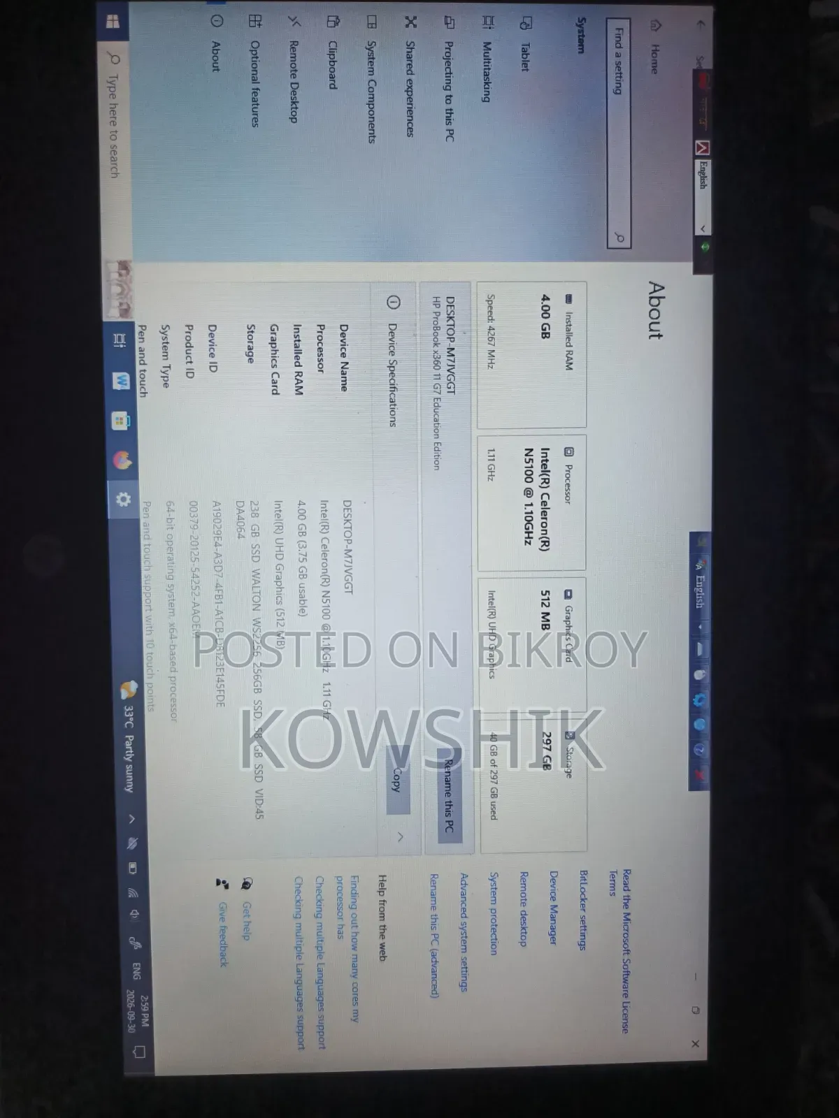 Laptop HP ProBook x360 11 G6 EE 4GB Intel Core i3 SSD 256GB