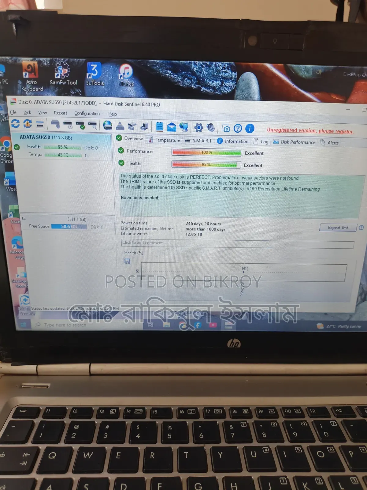 Laptop HP EliteBook 8470P 8GB Intel Core i5 SSD 128GB