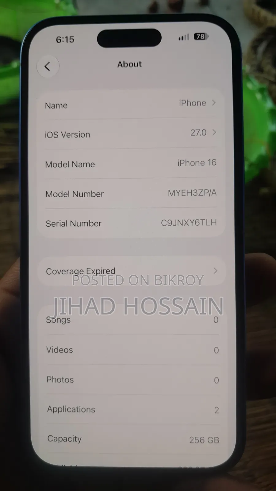 Apple iPhone 16 256 GB Blue