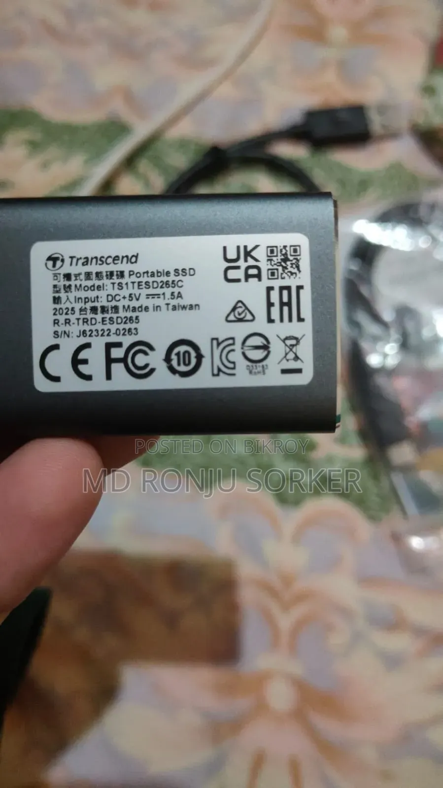Transcend ESD265C 1TB Portable SSD | USB 3.2 Gen 2 | High Speed