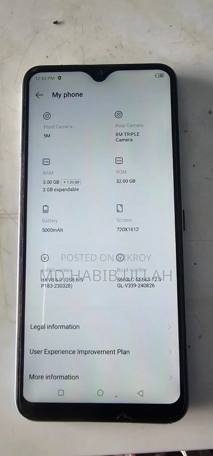 Itel Vision 5 64 GB Graphite