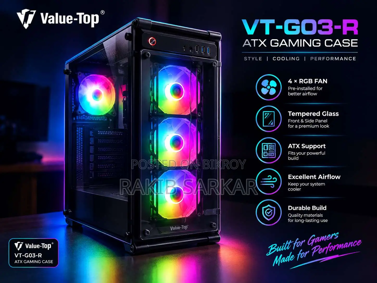 Value-Top VT-G03-R ATX Gaming Case