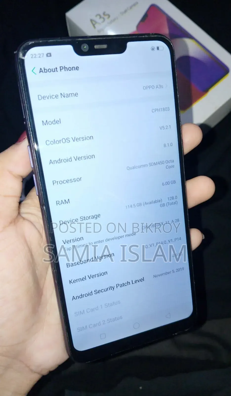 Oppo A3s 256 GB Black