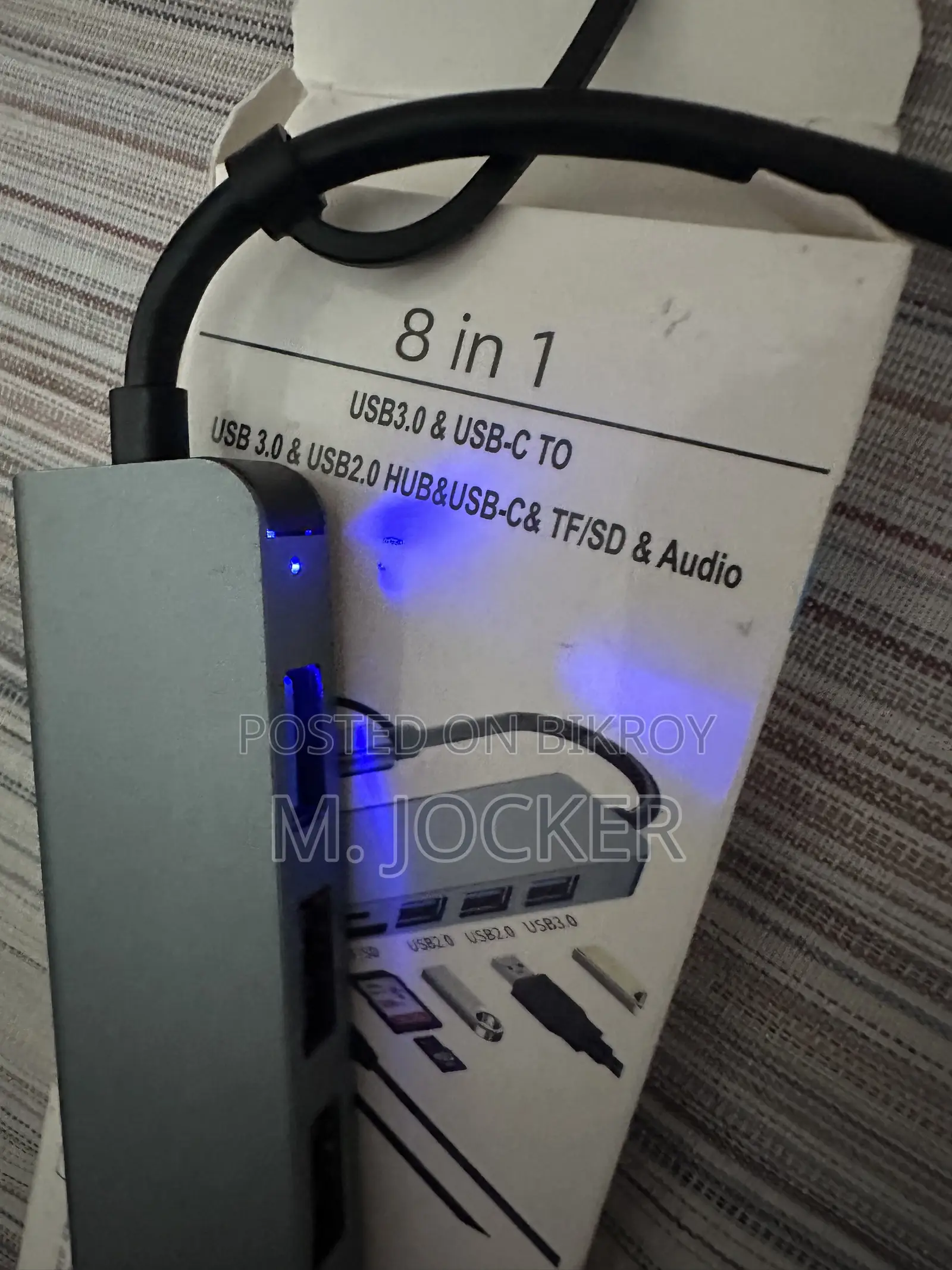 8-in-2 HUB Type-C Dock Station USB Splitter Type C to USB OTG Adapter