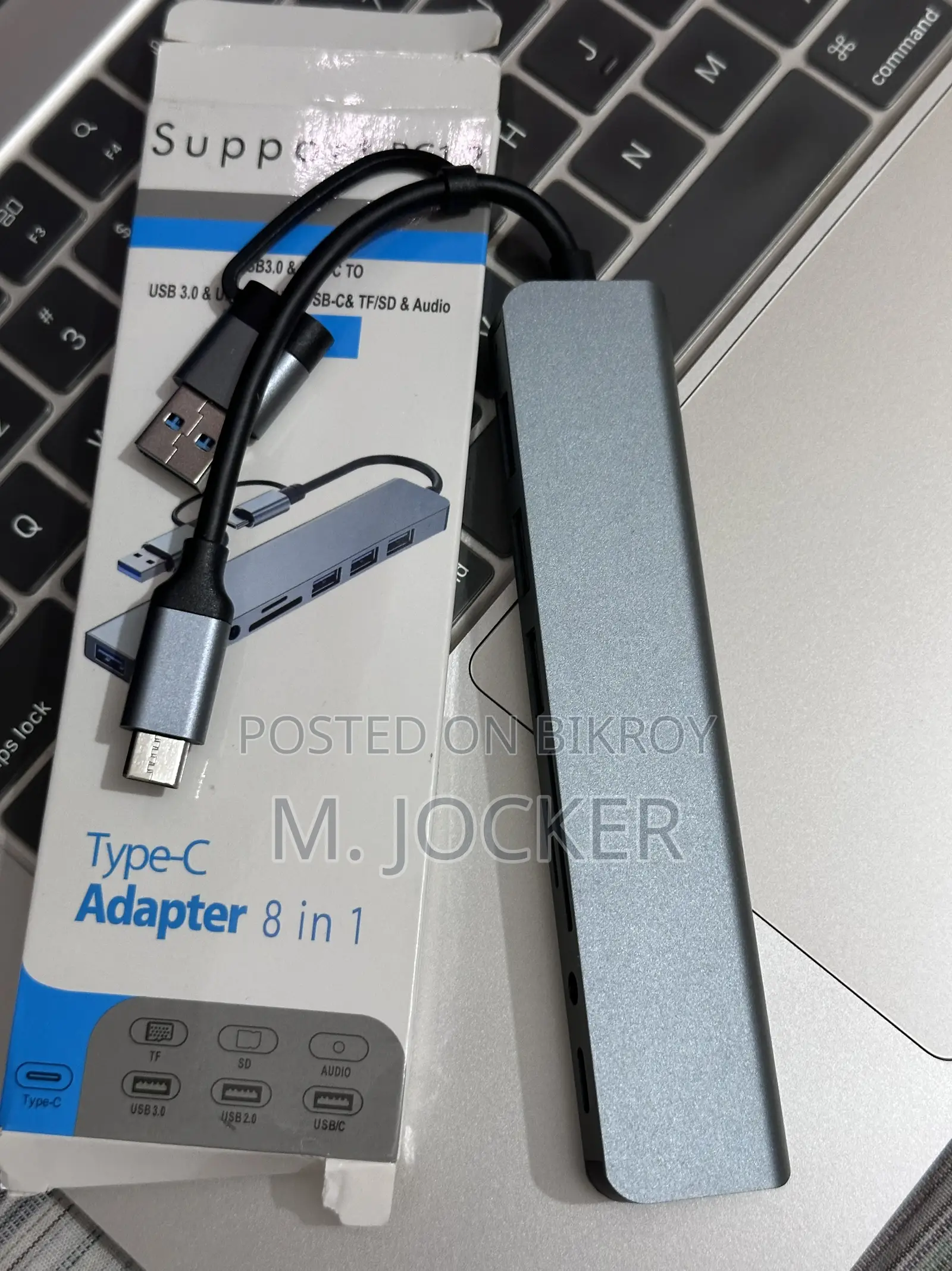 8-in-2 HUB Type-C Dock Station USB Splitter Type C to USB OTG Adapter